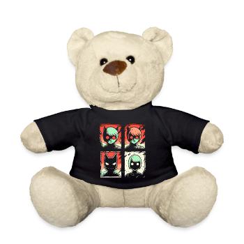 Cartoon Katzen-Superhelden-Squat - Teddy - Schwarz - Vorne