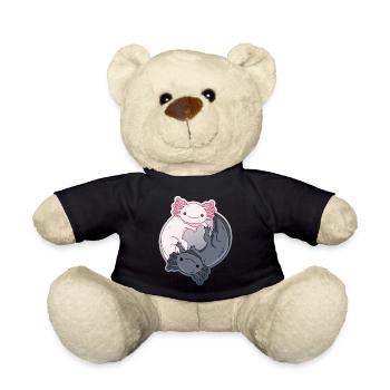 Conception Yin-Yang pour les amateurs d’axolotl - Nounours - noir - Devant