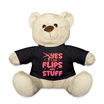 I Do Flips - Acrobatics Lover Gymnastics Funny - Teddy Bear - black - Front