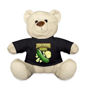 Roi de la courgette, dicton de légume drôle - Nounours - noir - Devant