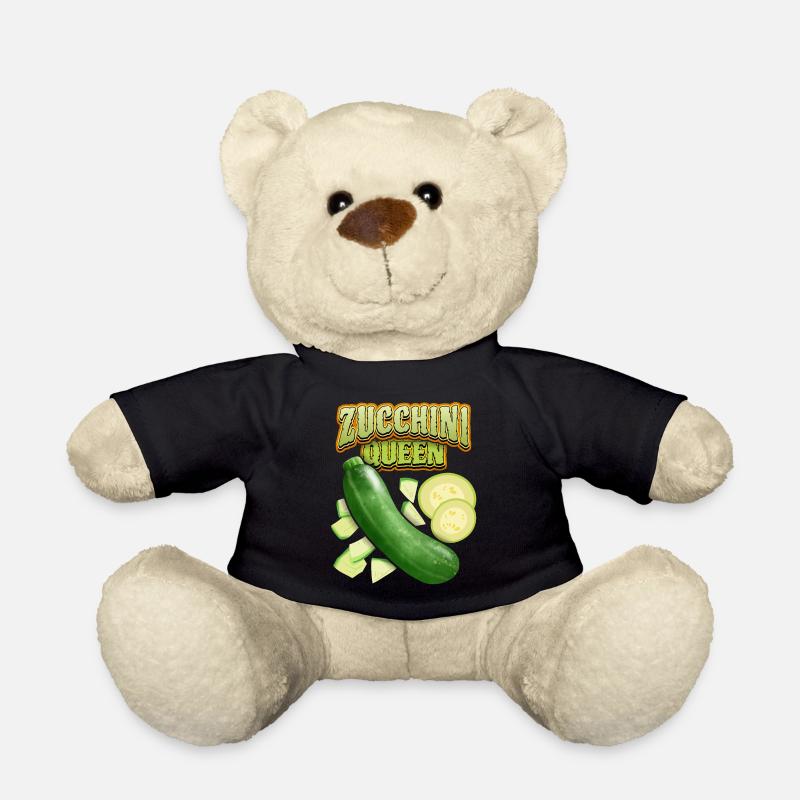 Zucchini Queen, Funny Vegetable Saying - Teddy Bear - black