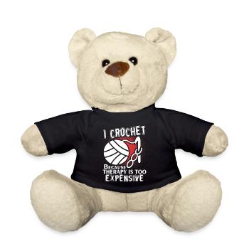 Crocheting Crocheting Cheaper Than Therapy - Teddy Bear - black - Front