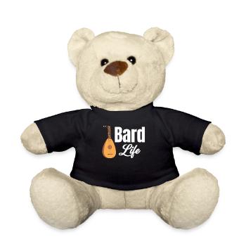 Barde Life, Joueur de luth, Musicien à cordes, Mandoliniste - Nounours - noir - Devant