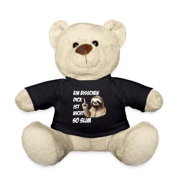 Faultier Sport T-shirt für Dicke und Faulpelze - Teddy - Schwarz - Vorne