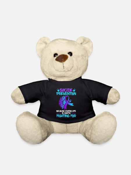 Mental Health Support Week Suicide Prevention - Teddy Bear - black