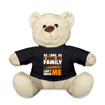 Leukämie-Bewusstseinsmonat Blutkrebs-Schleife - Teddy - Schwarz - Vorne