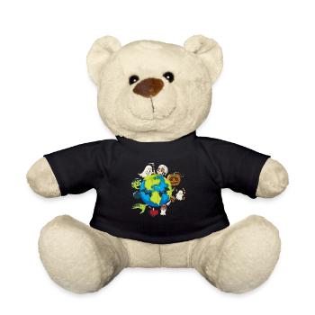 Funny Halloween Earth Halloween Ghost Pumpkin - Teddy Bear - black - Front