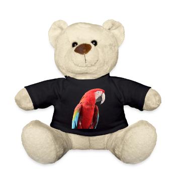 Papageien Vogel T-shirt Geschenk - Teddy - Schwarz - Vorne