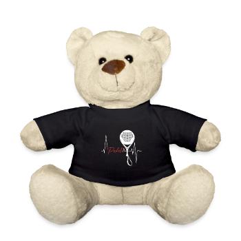Padel Fan Athlete Gift for Padel Tennis - Teddy Bear - black - Front