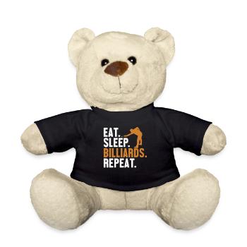 Eat Sleep Billiards Repeat Billiard Table Billiards - Teddy Bear - black - Front