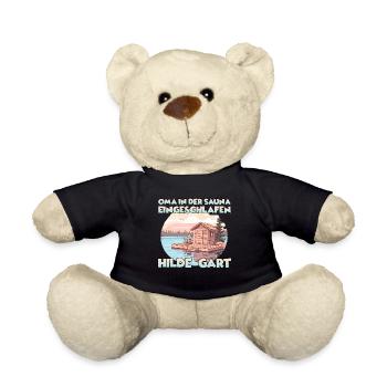 Lustiges Saunen Frauen T Wellness Spa Thermen - Teddy - Schwarz - Vorne
