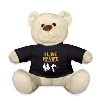 I love my Wife Pool Billiards Snooker - Teddy Bear - black - Front
