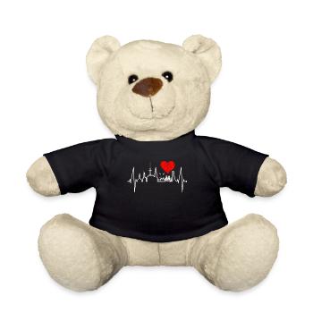 Kiel Skyline Heartbeat Fan Heart Love Love Kieler - Nounours - noir - Devant