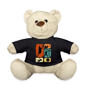 Hallen Sport Handballerin Handballverein Handball - Teddy - Schwarz - Vorne