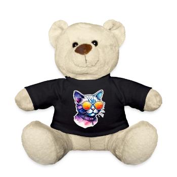 Katze oder Kätzchen - Niedlich - Sonnenbrille - Teddy - Schwarz - Vorne