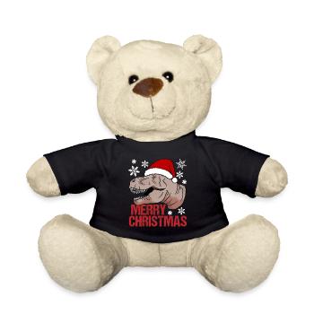 T-Rex Noël Bonheur Primitif Festif Amusant - Nounours - noir - Devant