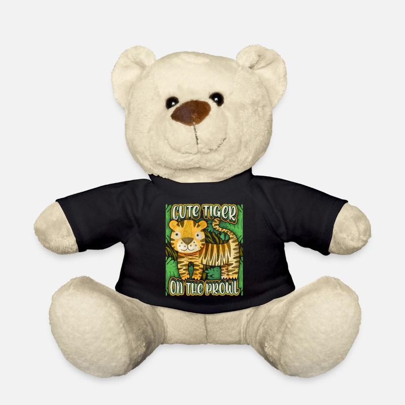 Jungle Tiger, Funny Saying, Kawaii Tiger - Teddy Bear - black