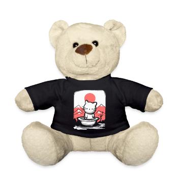 Japan under red sun, is a cute cat - Teddy Bear - black - Front
