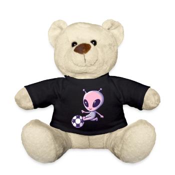 Alien Fußballspieler Cartoon Stil - Teddy - Schwarz - Vorne