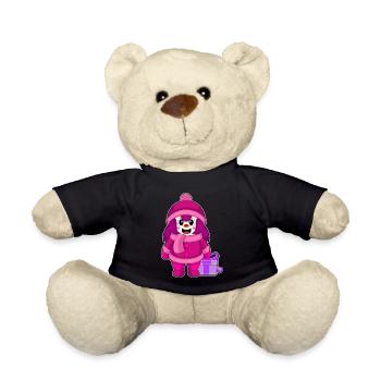 Mädchen Weihnachten Winter - Teddy - Schwarz - Vorne