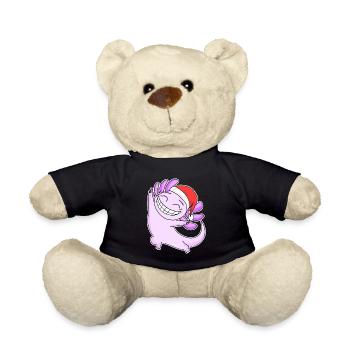 Axolotl Christmas - Teddy Bear - black - Front