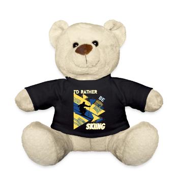 I'd Rather Ski - Ski Wintersportler Skifahrer - Teddy - Schwarz - Vorne