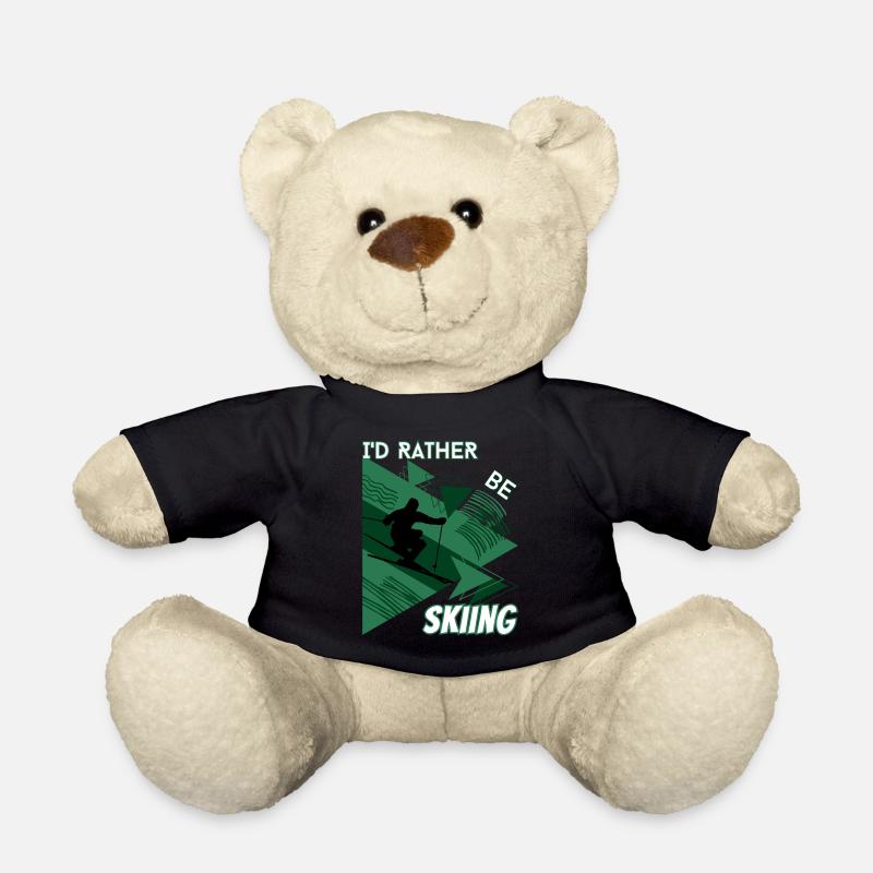 I'd Rather Ski - Ski Winter Sports Skier - Teddy Bear - black