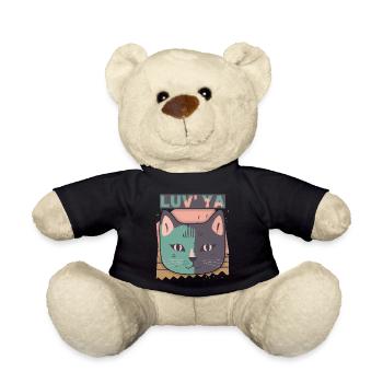 Tête de chat, chat de la Saint-Valentin, déclaration d’amour - Nounours - noir - Devant