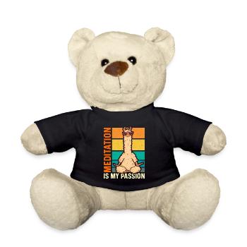 Meditation Is My Passion Spiritual Llama Lover - Teddy - Schwarz - Vorne