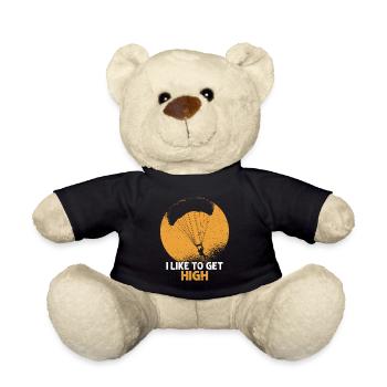 I Like To Get High Parachute Skydiver - Teddy Bear - black - Front