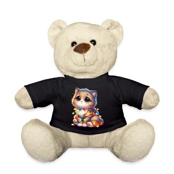 Cute Christmas Cat - Funny - Teddy Bear - black - Front