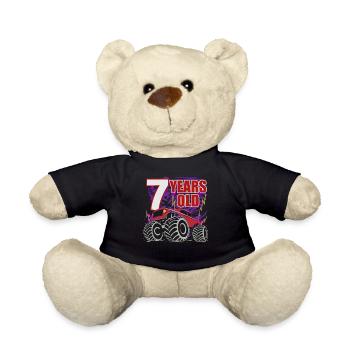 7. Geburtstag Monster Truck Jubel - Teddy - Schwarz - Vorne