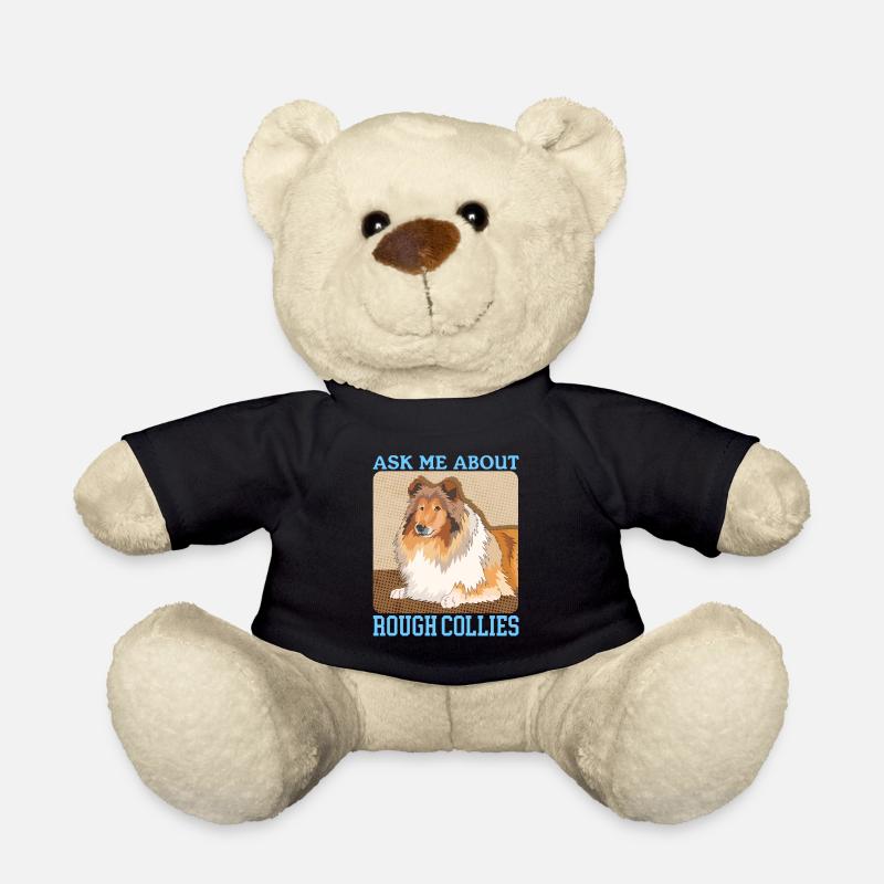 Collie Langhaarcollie Hund Rough Collies Geschenk - Teddy - Schwarz