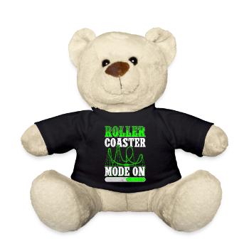 Achterbahn Roller Coaster Rollercoaster Geschenk - Teddy - Schwarz - Vorne
