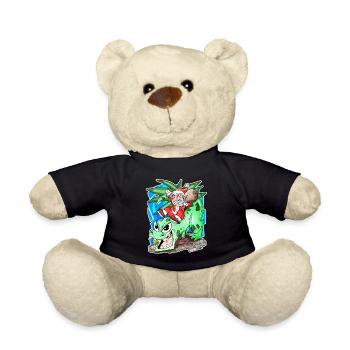 Père Noël sur Dino - Nounours - noir - Devant