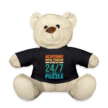 Puzzlefan Puzzler Puzzleteile Puzzle - Teddy - Schwarz - Vorne