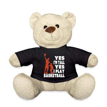 Yes I Am Tall I Play Basketball Funny Tall Player - Teddy Bear - black - Front