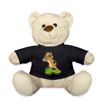Meerkat Handball Player Handball - Teddy Bear - black - Front