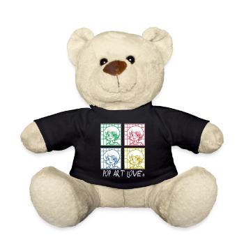 Cartoon Anime Meets Pop Art Love - Teddy Bear - black - Front