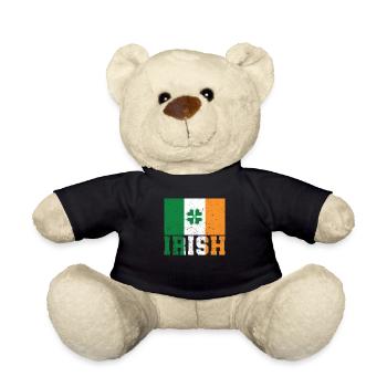 Drapeau irlandais patriotique Irlande trèfle - Nounours - noir - Devant