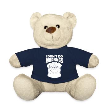 Mops Hund Lustig I Dont Do Mornings - Teddy - French Navy - Vorne