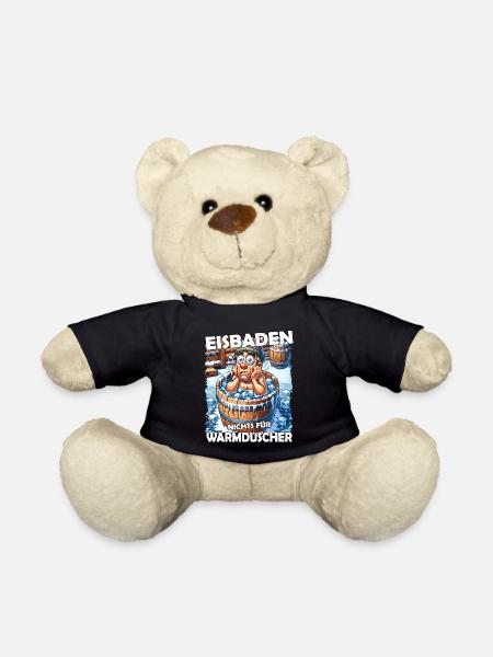 Eisbaden Winterbaden Lustig - Teddy - Schwarz