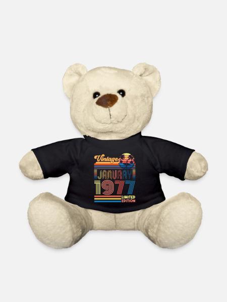 Geburtstag, Januar 1977. Geschenk Januar 1977. - Teddy - Schwarz