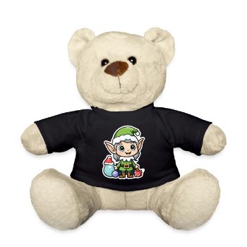 Elf Christmas Elf Gift Elf - Teddy Bear - black - Front