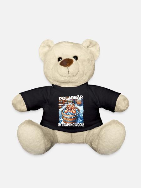 Eisbaden Winterbaden Lustig - Teddy - Schwarz