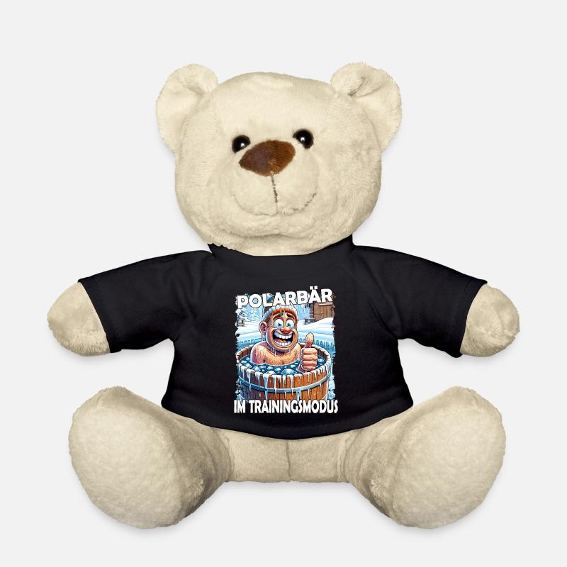 Eisbaden Winterbaden Lustig - Teddy - Schwarz