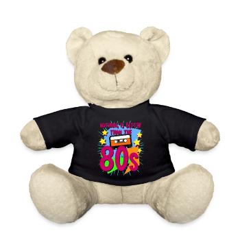 80s Party 1980's Retro - Teddy Bear - black - Front