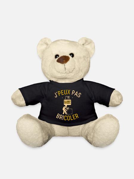 J'Peux Pas J'me Barre Bricoler - Nounours - noir