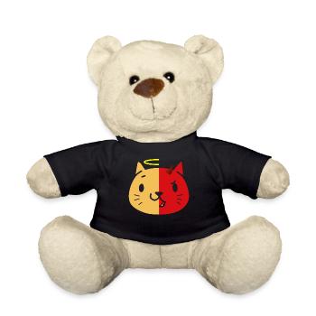 Chat à deux visages et diable T-shirt - Nounours - noir - Devant