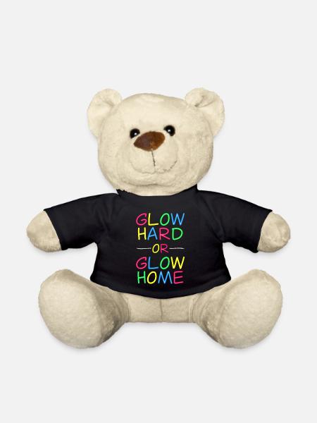 Neon Lebensmotto - Strahlend leben - Teddy - Schwarz